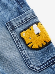 Mid Blue Denim with Tiger 100% Cotton Cargo Jeans (3mths-7yrs) - Image 7 of 7