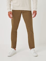 Tan Brown Straight Fit Stretch Chinos Trousers - Image 1 of 5