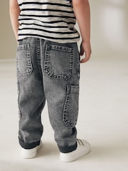 Black Denim with Panda 100% Cotton Cargo Jeans (3mths-7yrs) - Image 4 of 8