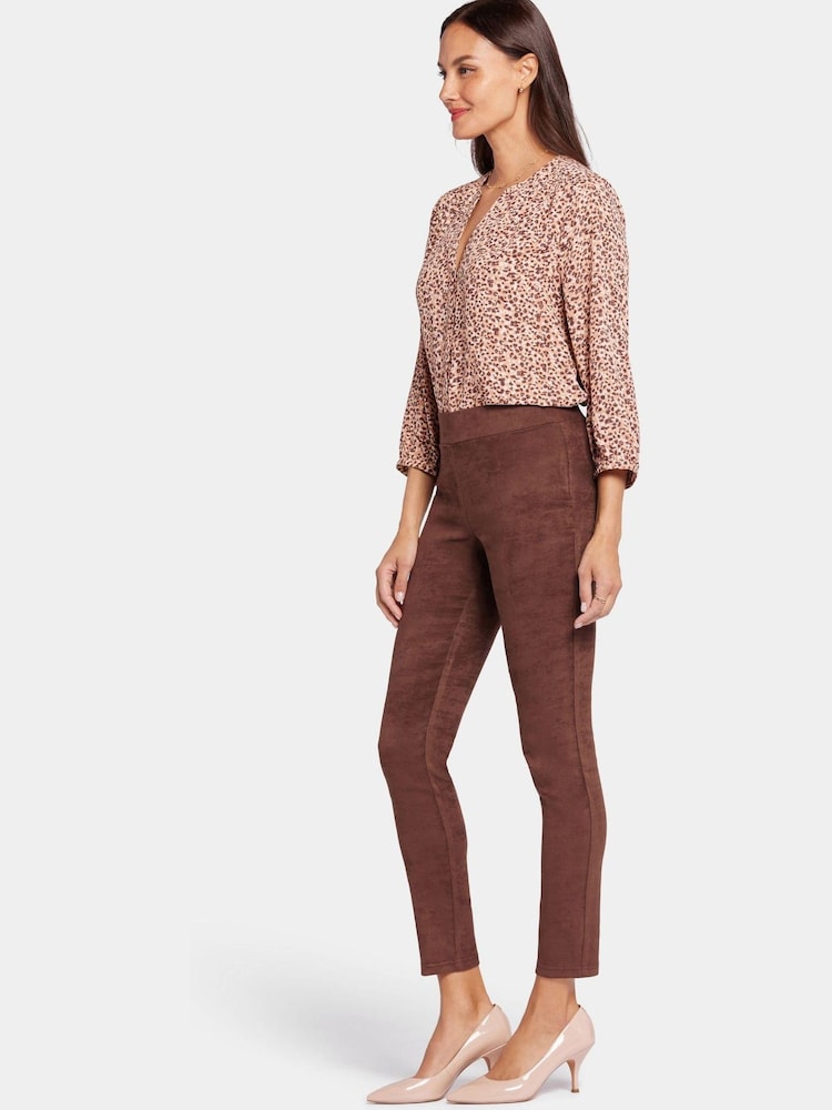NYDJ Faux Suede Brown Leggings - Image 2 of 3