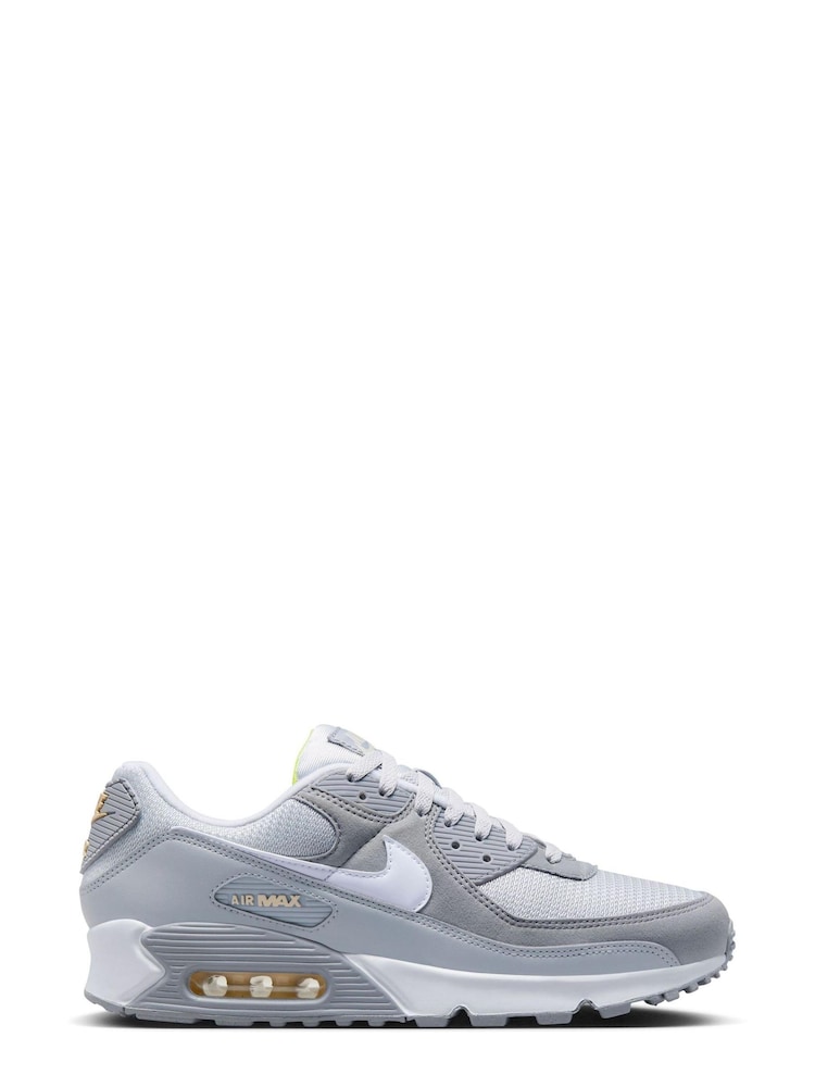 Nike Light Grey Air Max 90 Trainers - Image 1 of 10