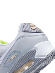 Nike Light Grey Air Max 90 Trainers - Image 10 of 10