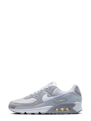 Nike Light Grey Air Max 90 Trainers - Image 2 of 10