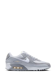 Nike Light Grey Air Max 90 Trainers - Image 3 of 10