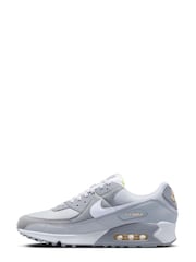 Nike Light Grey Air Max 90 Trainers - Image 4 of 10