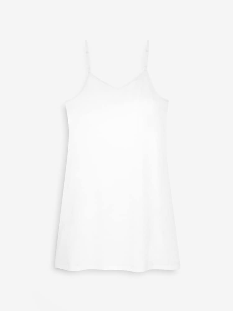 Black/White Short Naturally Cooling Cotton Midi Slips 2 Pack - Image 3 of 3