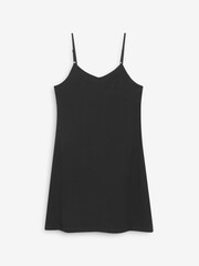 Black/White Short Naturally Cooling Cotton Midi Slips 2 Pack - Image 7 of 8