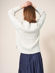 White Stuff Cable Yoke Jumper - Image 2 of 6