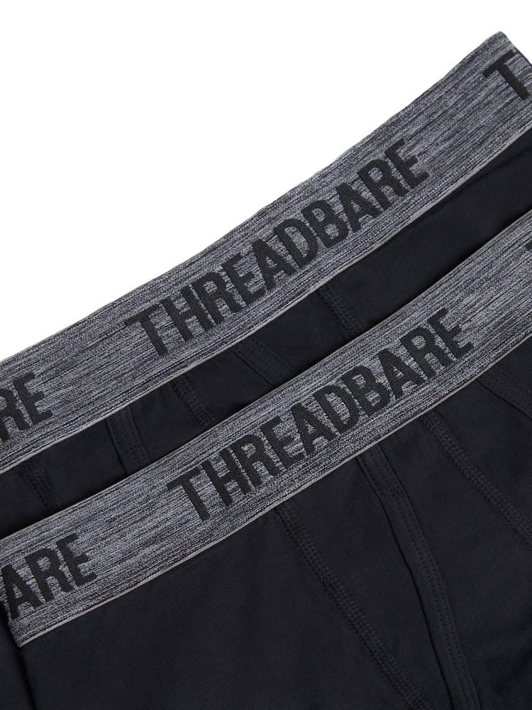 Threadbare Black A-Front Trunks 4 Packs - Image 3 of 3