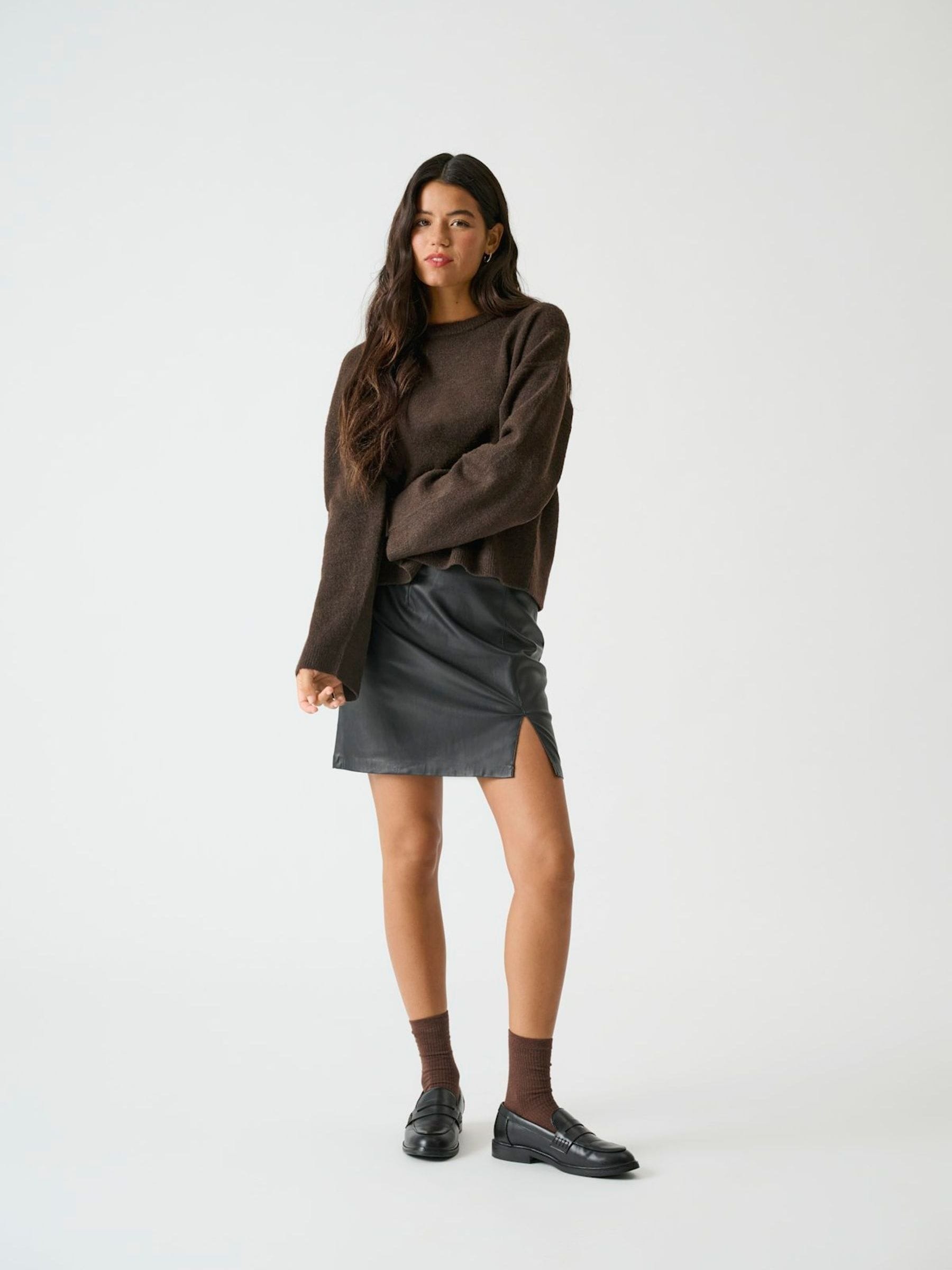 Only Women's Noir Leather Skirt Elina Otw - Image 2