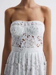 Leo Lin Bustier Lace Midi Dress - Image 3 of 5