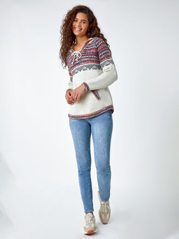 Roman White Nordic Print Pocket Hoodie - Image 2 of 5