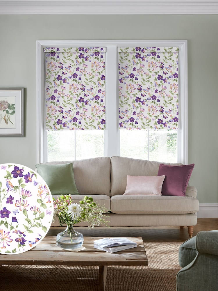 Laura Ashley Violet Elmswell Made to Measure Roller Blind - Image 1 of 6
