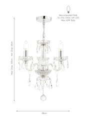 Laura Ashley Chrome Harriet Crystal 3 Light Light - Image 2 of 3