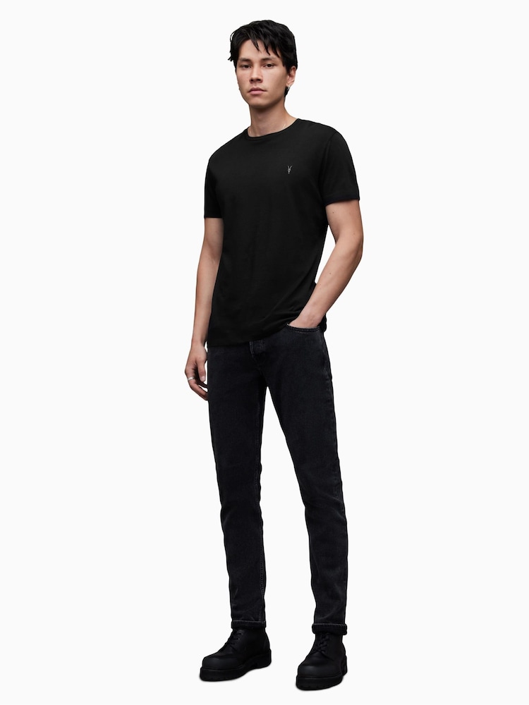 أسود - تيشرت تونك بحافة رقبة مستديرة Allsaints - Image 3 of 5