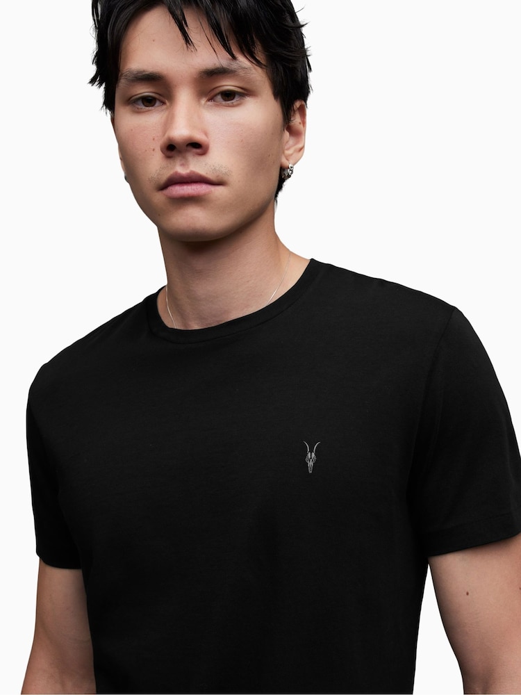 أسود - تيشرت تونك بحافة رقبة مستديرة Allsaints - Image 4 of 5