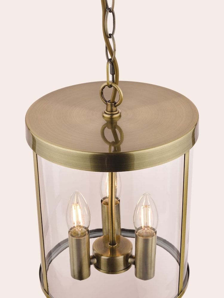 Laura Ashley Brass Selbourne 3 Light Lantern Ceiling Light - Image 2 of 4