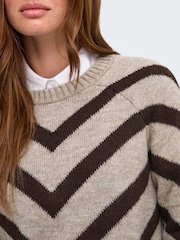 ONLY Chevron Stripe Crew Neck Pullover Jumper - Bilde 5 av 7