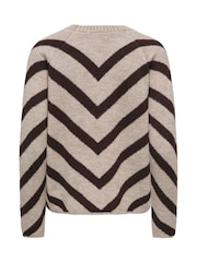 ONLY Chevron Stripe Crew Neck Pullover Jumper - Bilde 7 av 7