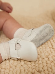 White Baby Leather T-Bar Shoes (0-24mths) - Image 1 of 6