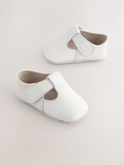 White Baby Leather T-Bar Shoes (0-24mths) - Image 2 of 6