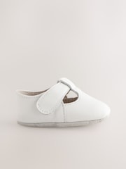 White Baby Leather T-Bar Shoes (0-24mths) - Image 3 of 6