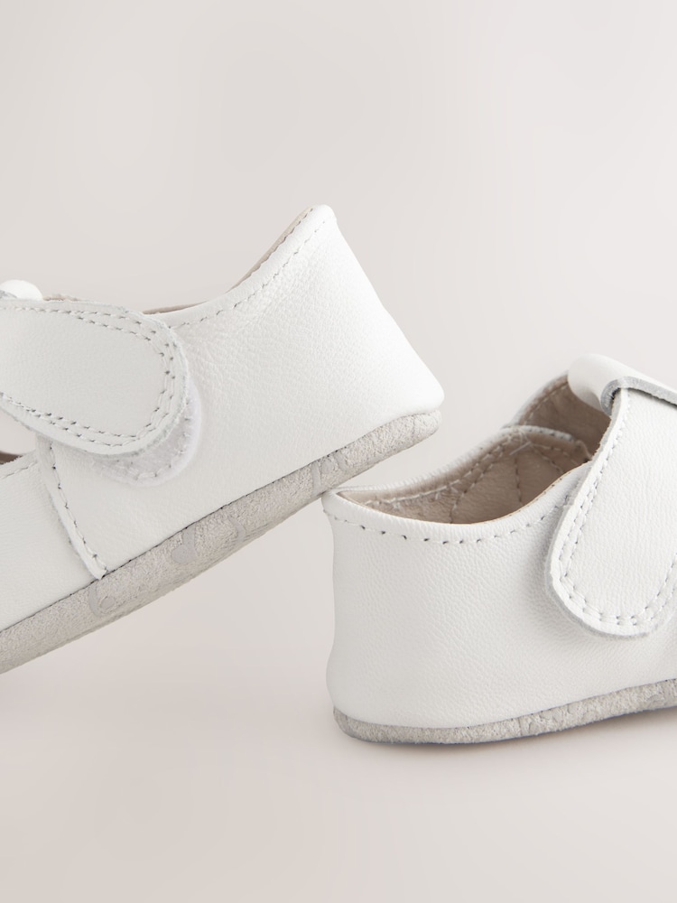 White Baby Leather T-Bar Shoes (0-24mths) - Image 4 of 6