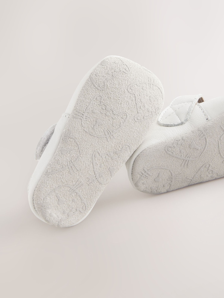 White Baby Leather T-Bar Shoes (0-24mths) - Image 5 of 6