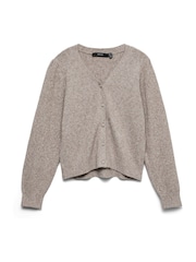 VERO MODA Cream Short Sleeve V-Neck Cardigan - Image 5 of 5
