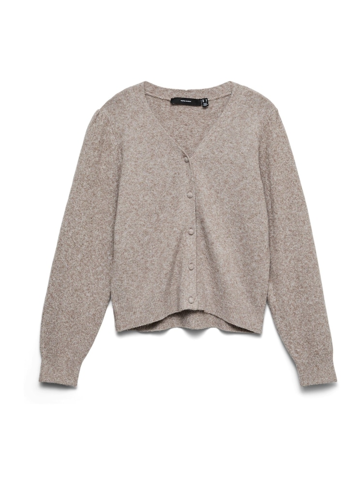VERO MODA Cream Short Sleeve V-Neck Cardigan - Image 5 of 5 VERO MODA Cream Short Sleeve V-Neck Cardigan - Image 5 of 5