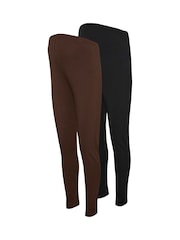 Mamalicious Black Maternity Leggings 2 Pack - Image 1 of 4