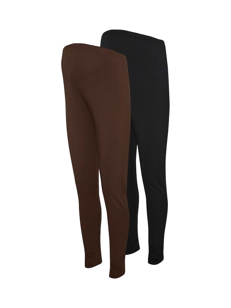 Mamalicious Black Maternity Leggings 2 Pack - Image 1 of 4