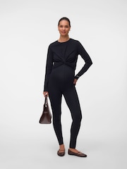 Mamalicious Black Maternity Leggings 2 Pack - Image 2 of 4
