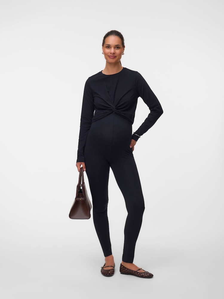 Mamalicious Black Maternity Leggings 2 Pack - Image 2 of 4
