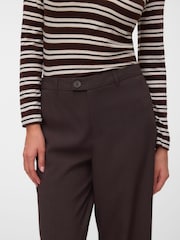 VERO MODA Brown Mid Rise Straight Leg Trousers - Image 4 of 6