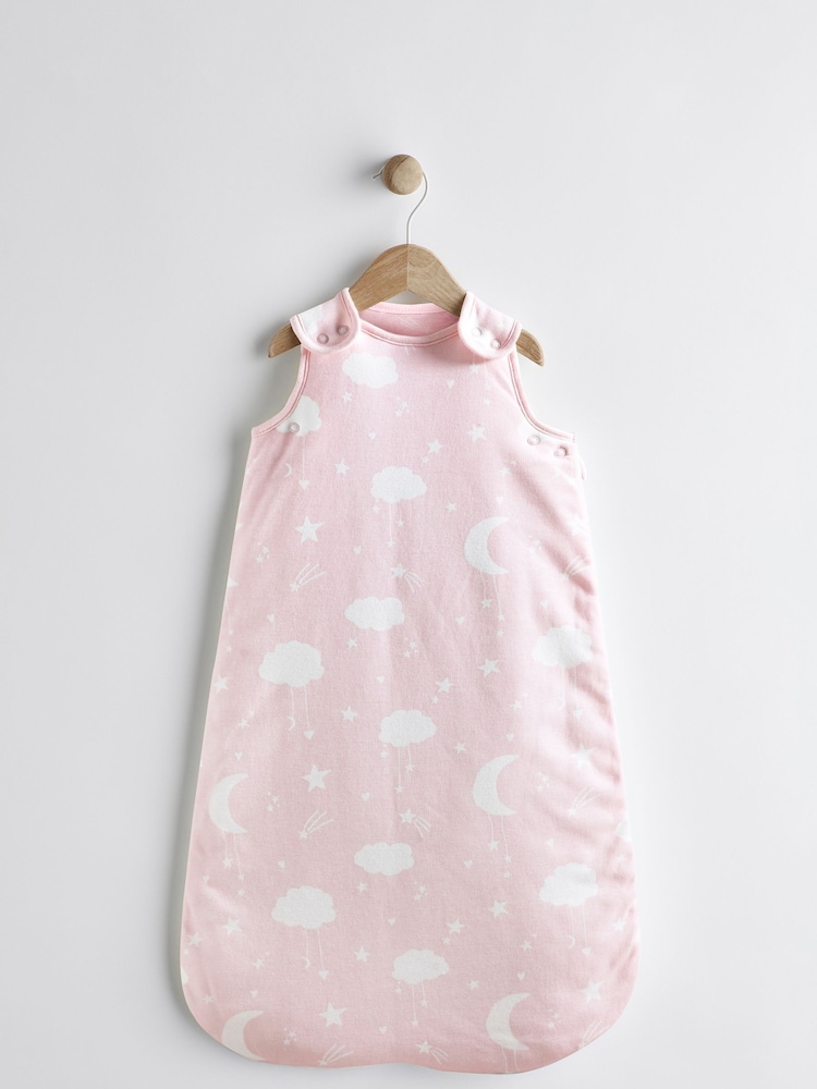 Pink Clouds Baby 2.5 Tog 100% Cotton Sleep Bag - Image 1 of 1