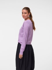Vero Moda Purple Round Neck Soft Touch Cosy Knitted Jumper - Image 3 of 5