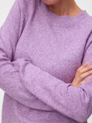 Vero Moda Purple Round Neck Soft Touch Cosy Knitted Jumper - Image 4 of 5
