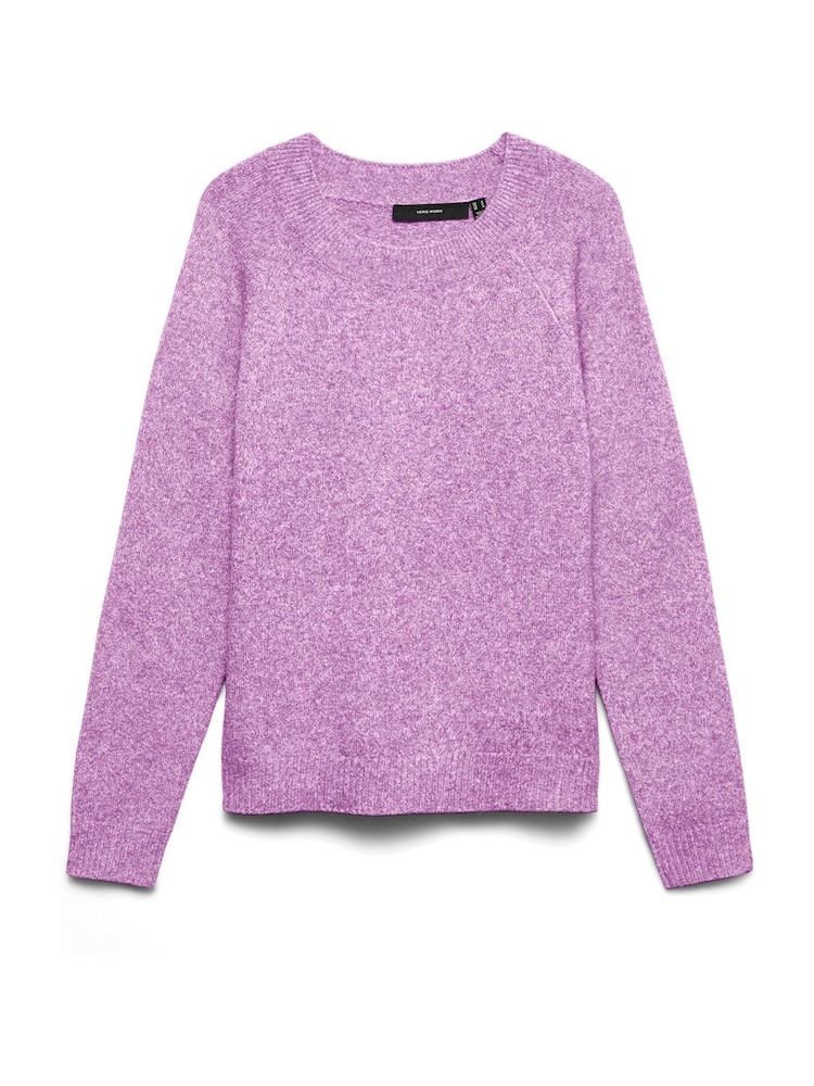 Vero Moda Purple Round Neck Soft Touch Cosy Knitted Jumper - Image 5 of 5