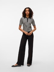 VERO MODA Black Mid Rise Straight Leg Trousers - Image 2 of 4