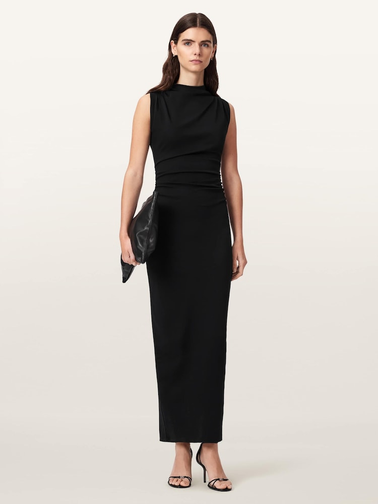 AllSaints Black Katarina Cowl Dress - Image 2 of 5 AllSaints Black Katarina Cowl Dress - Image 2 of 5