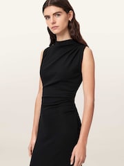 AllSaints Black Katarina Cowl Dress - Image 4 of 5