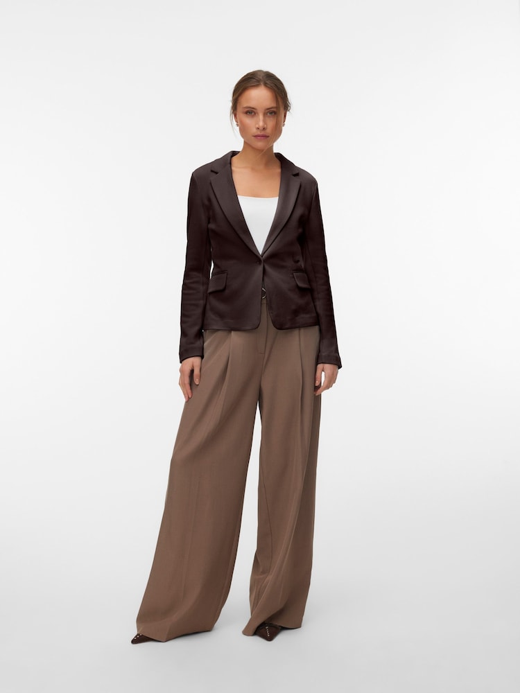 VERO MODA Brown Fitted Blazer - Image 2 of 4 VERO MODA Brown Fitted Blazer - Image 2 of 4