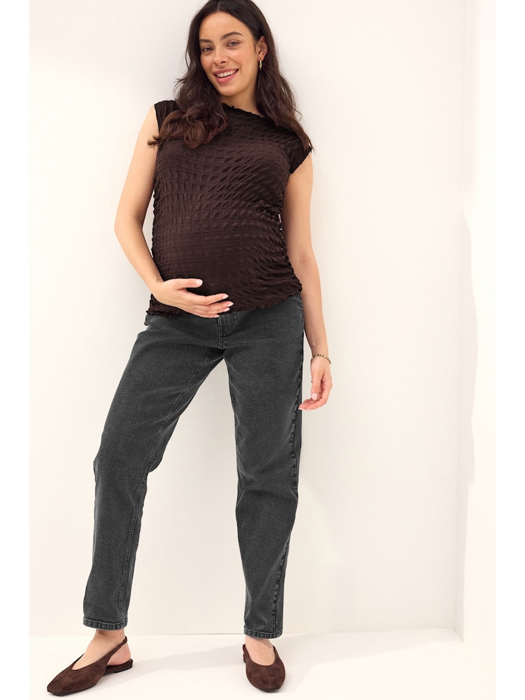Washed Black Maternity Straight Leg Jeans - Image 1 of 8