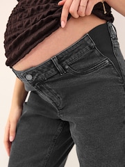 Washed Black Maternity Straight Leg Jeans - Image 4 of 8