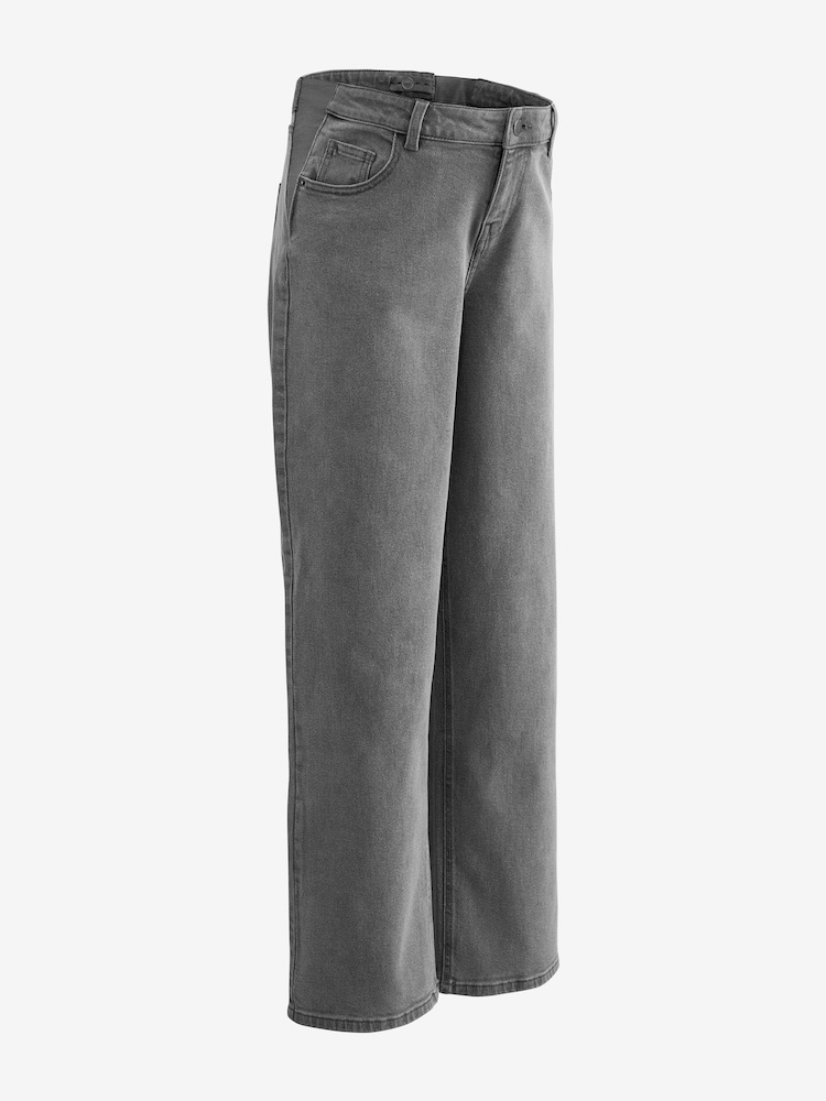 Grau - Jeans mit weitem Bein, 100 % Baumwolle (Umstandsmode) - Bild 8 von 8 Grau - Jeans mit weitem Bein, 100 % Baumwolle (Umstandsmode) - Bild 8 von 8
