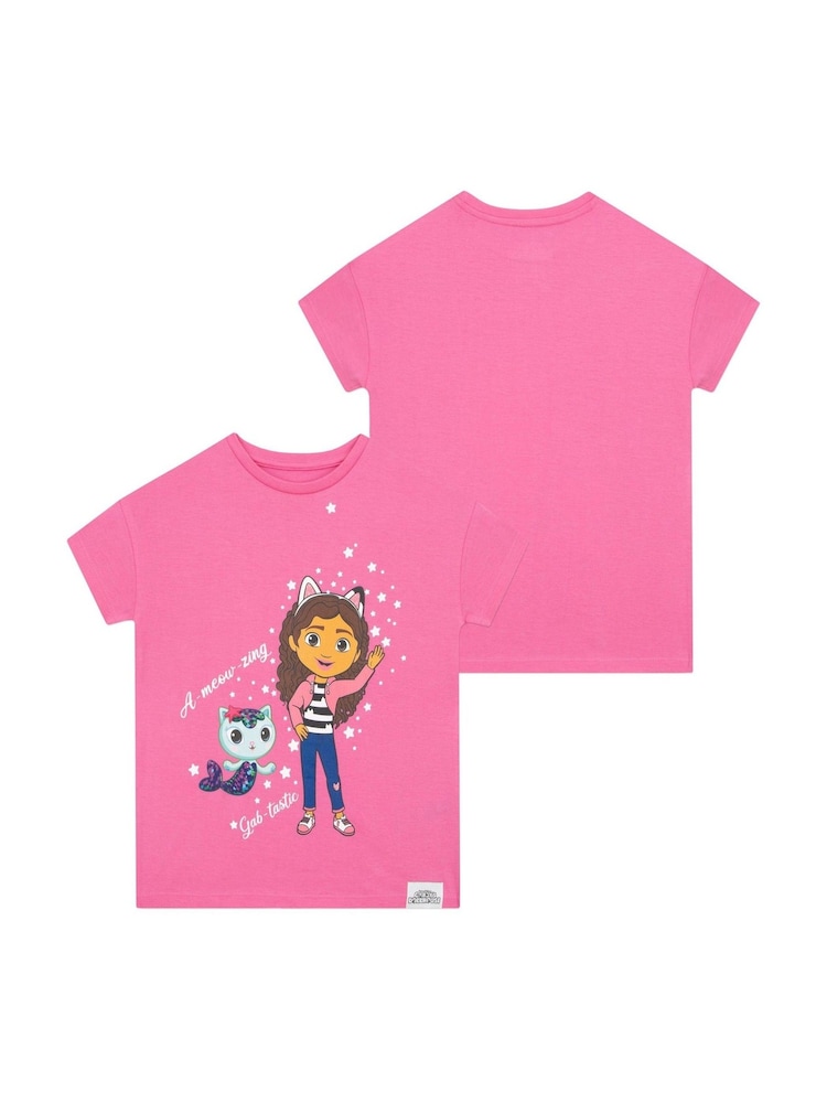 Buy Character Pink Gabby's Dollhouse Short Sleeve T-Shirt from the