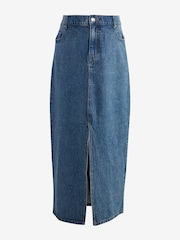 Mid Blue Denim Maternity Midaxi 100% Cotton Skirt - Image 6 of 9