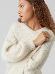 VERO MODA Cream Long Sleeve Open Cardigan - Image 3 of 4