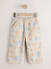 Multi Linear Print Pull On Wide Trousers (3mths-7yrs) - Image 1 of 4